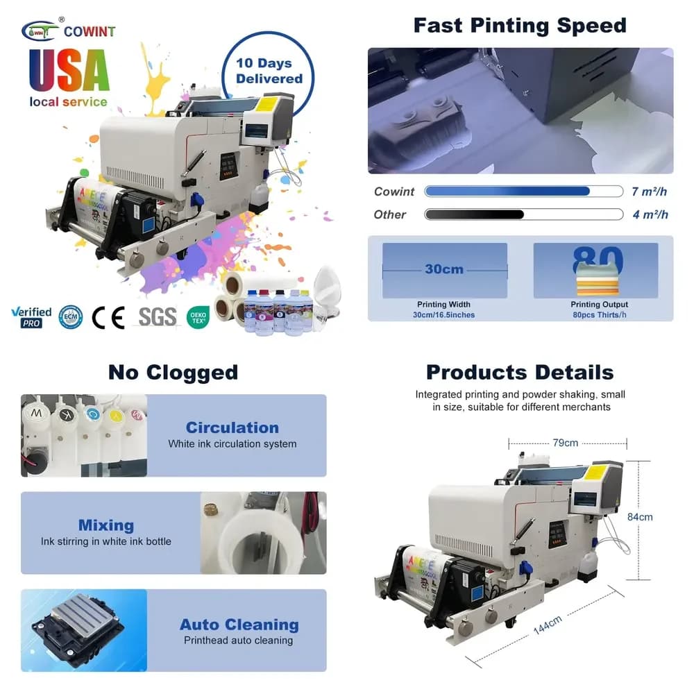 Stampante DTF 3D per Tessuti e Magliette, Macchina da Stampa Digitale per Trasferimento a Caldo, Prezzi di Fabbrica, per Plastica, Formato A3