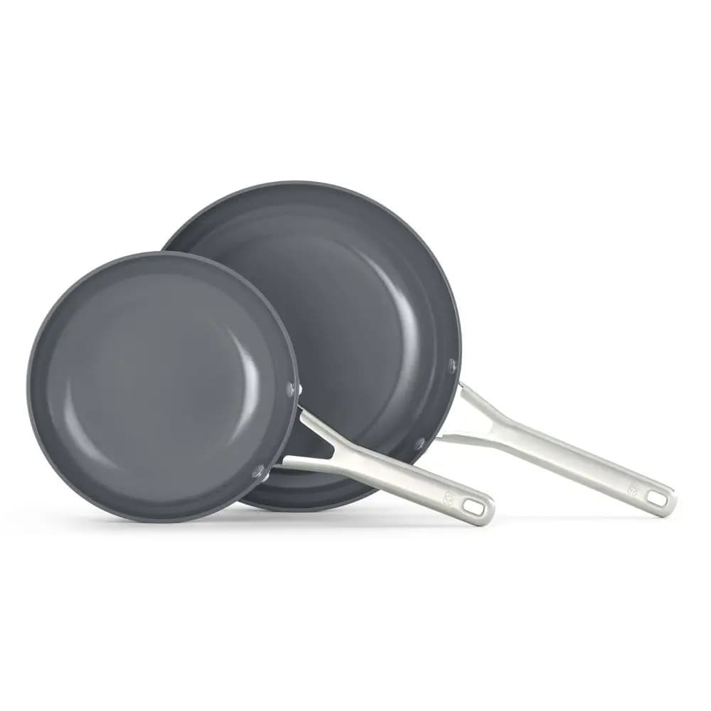 Set di padelle antiaderenti in ceramica da 8 e 10 pollici, Silver Ash