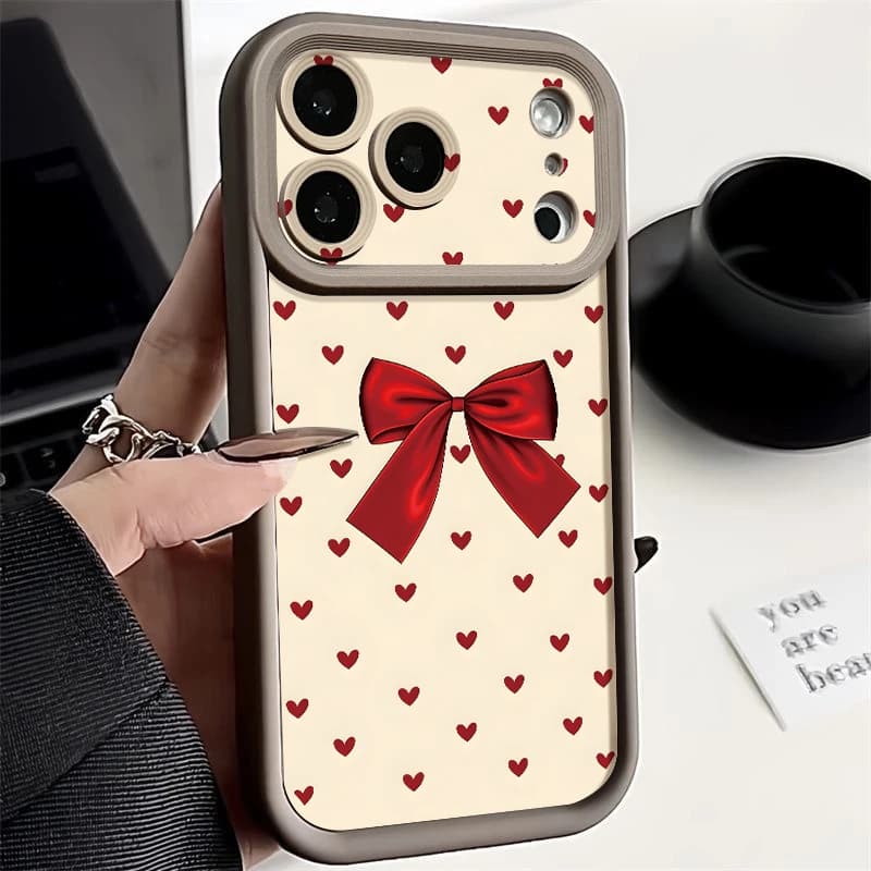 Custodia per telefono con motivo a fiocco colorato per iPhone 17e 17 16 15 14 13 Pro Max 17 Pro 16e 11, cover posteriore antiurto in morbido TPU silicone