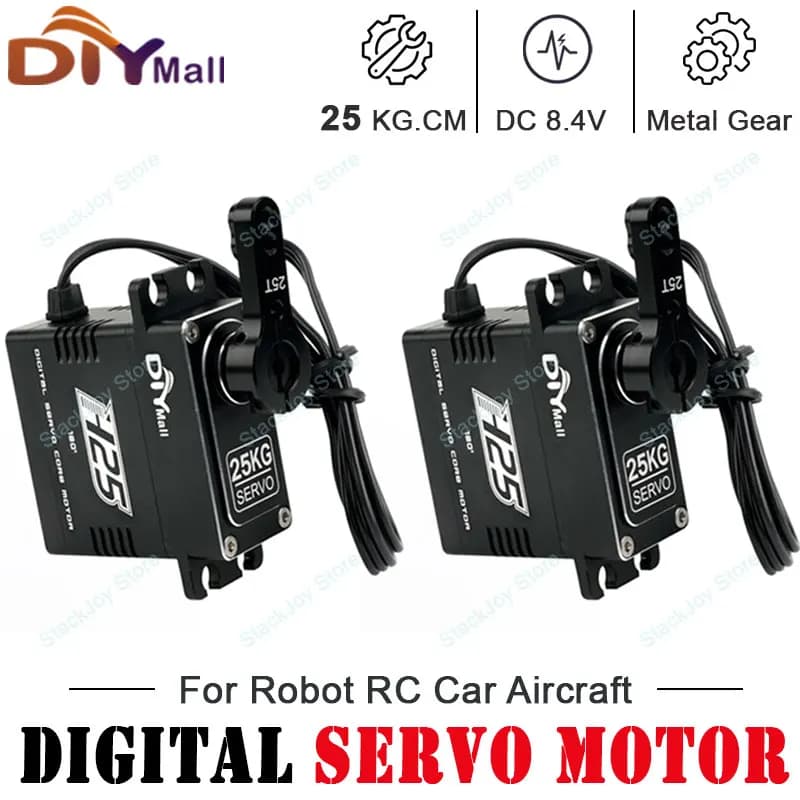 BLS-H25 25KG Servo digitale senza spazzole completamente ingranaggio in acciaio con cassa CNC 0,085 s/60 ° Coppia elevata per elicottero robot camion auto RC 1/8 1/10