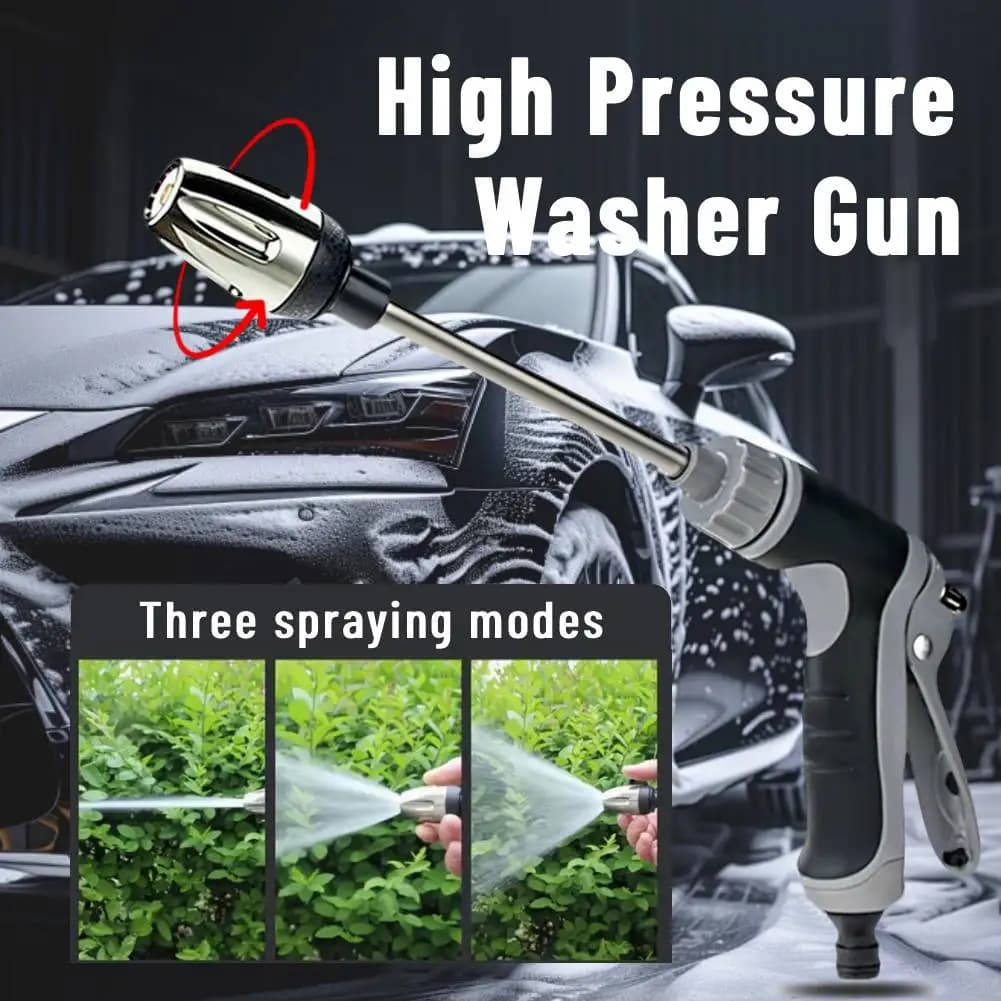 Pistola per idropulitrice ad alta pressione, ugello per tubo da giardino, irrigatore manuale a pressione con serbatoio per schiuma, per irrigazione e pulizia auto