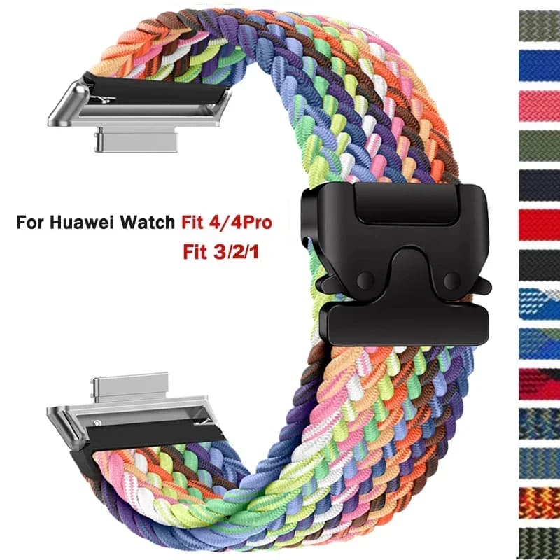 Braided Solo Loop Strap For Huawei Watch Fit 4 4Pro 3 Band Smart Watch Nylon Elastic Belts for Huawei Watch Fit 2 Fit 1 Correa