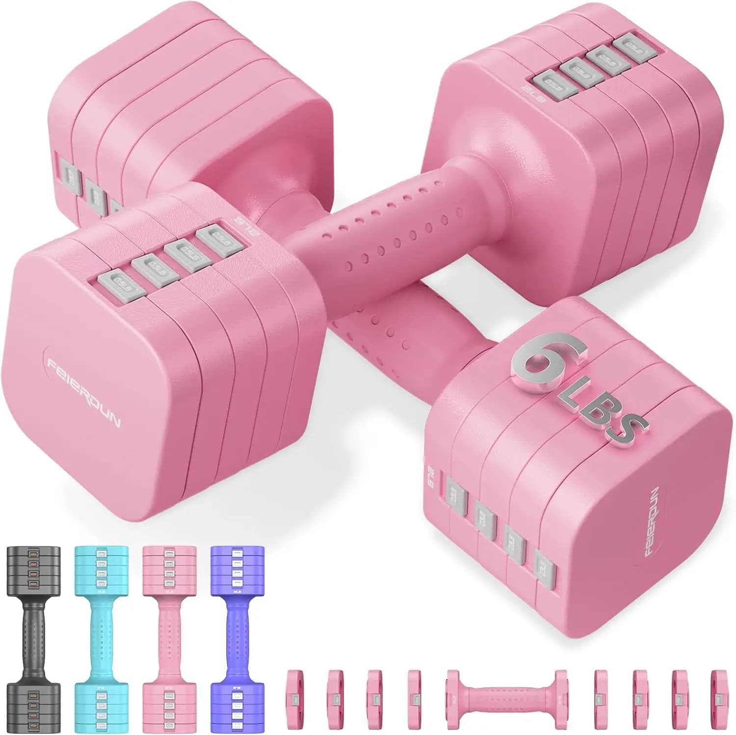 Set of 2 Adjustable 5-in-1 Hands, 12LBS/20LBS Weights for Home Gym and Open Training