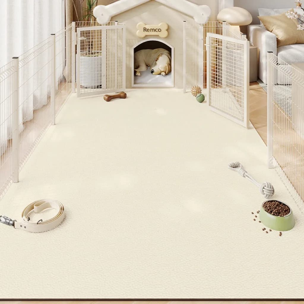 Pet Floor Mat PVC Waterproof Urine-proof Leather Carpet Solid Color Dog Enclosure Mats Large Size Rug Wipeable Kitchen Rugs 양탄자