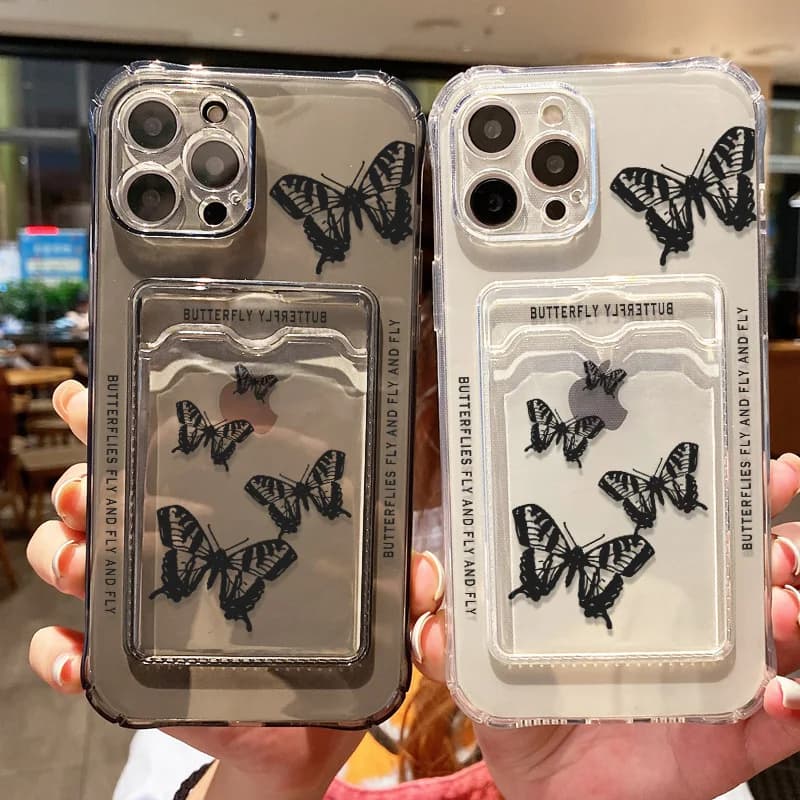 Card Holder Wallet Phone Case For iPhone 11 Case iPhone 15 Pro 13 11 12 16 14 17 Pro Max XR X XS 8 7 Plus SE Soft Silicone Cover