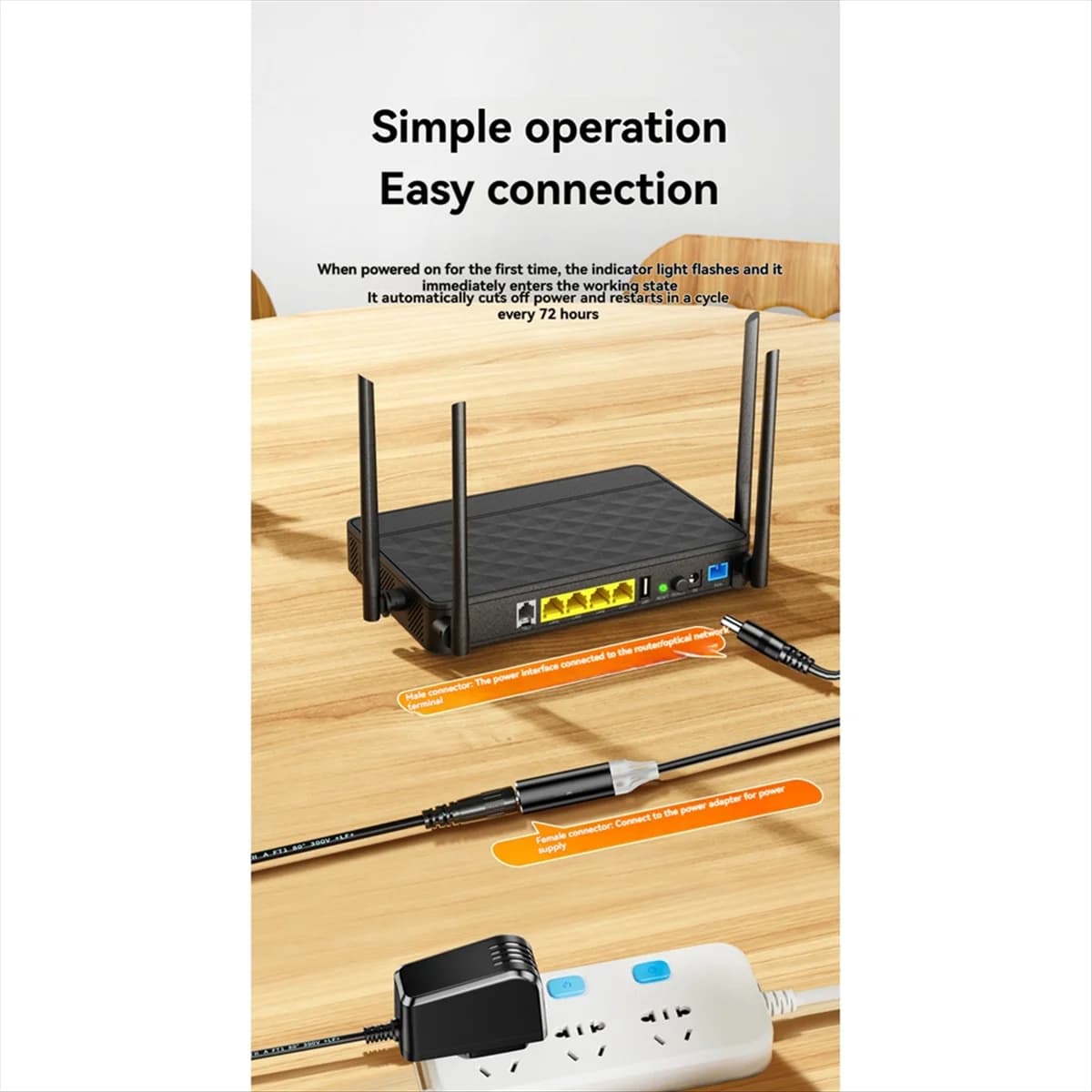 A45U DC5.5x2.1mm Router WiFi Reset Rebooter per WiFi Bridge/Router/Ripetitore Rebooter 72 ore Cavo di riavvio automatico