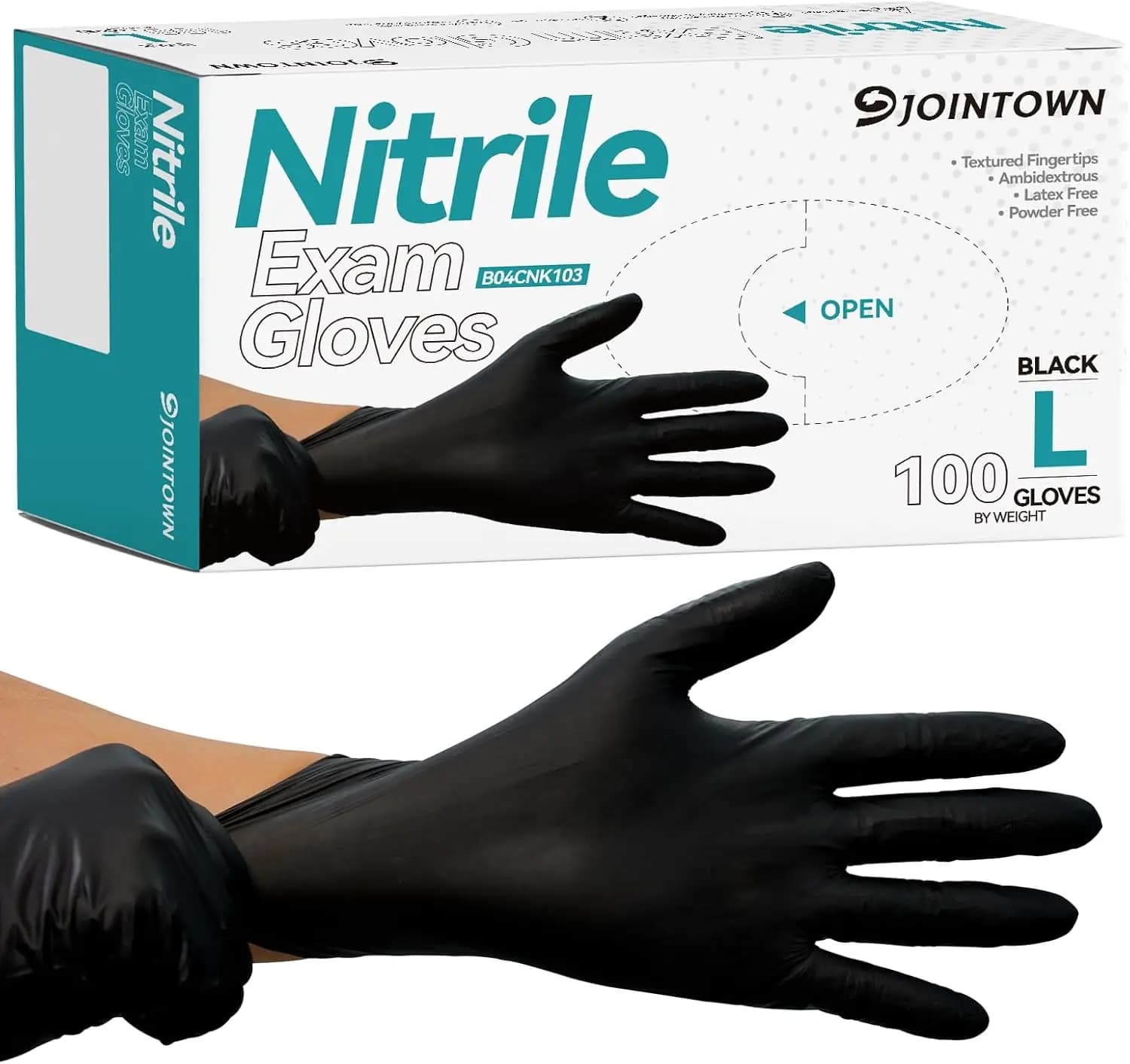 5.5 Mil Nitrile Exam Gloves, Medical Black Gloves Disposable Latex Free Medium Powder-Free For Exam, Mechanic