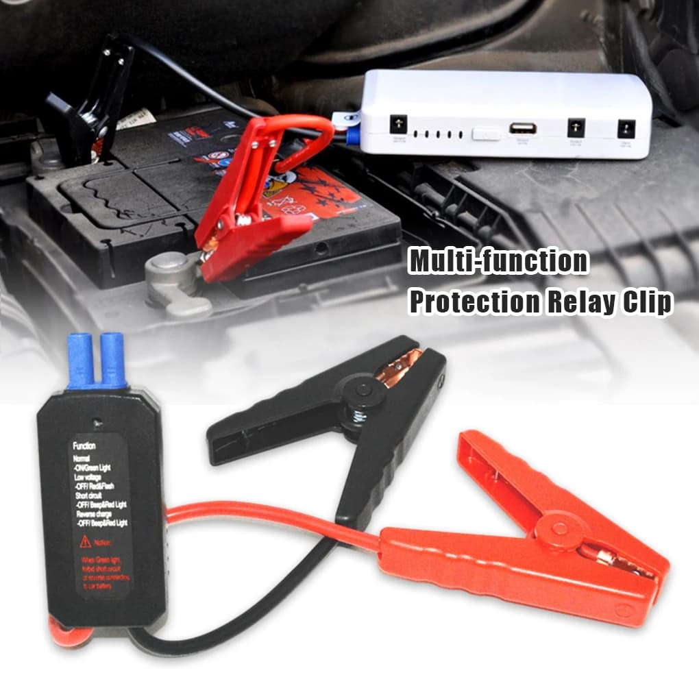 Morsetto per ponticelli intelligente conveniente nero Morsetto per ponticelli essenziali per booster di emergenza compatto Avviatore di emergenza durevole per autoveicoli