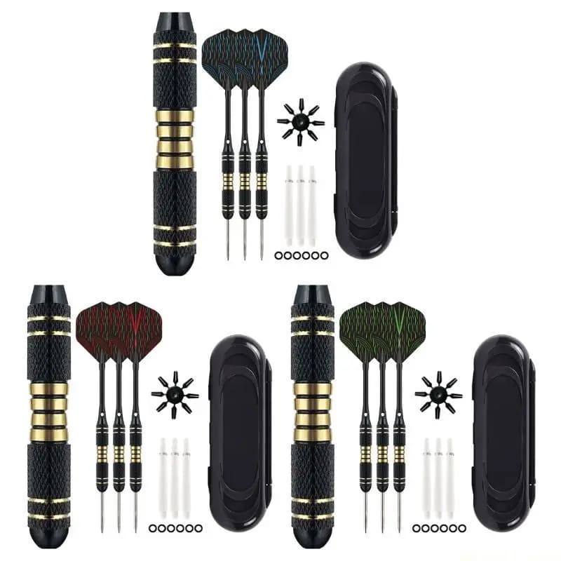 31BE 1 set set freccette in ottone con punta in acciaio professionale, canne in ottone, aste per freccette in alluminio