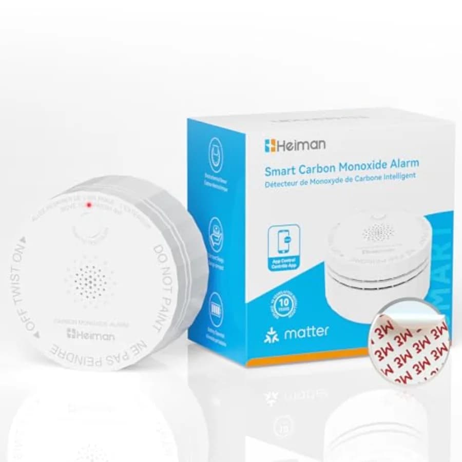 Rilevatori Intelligenti di Monossido di Carbonio Matter, Notifiche in Tempo Reale, Certificazione UL 2034 5a, Mini Rilevatore Wireless a Batteria