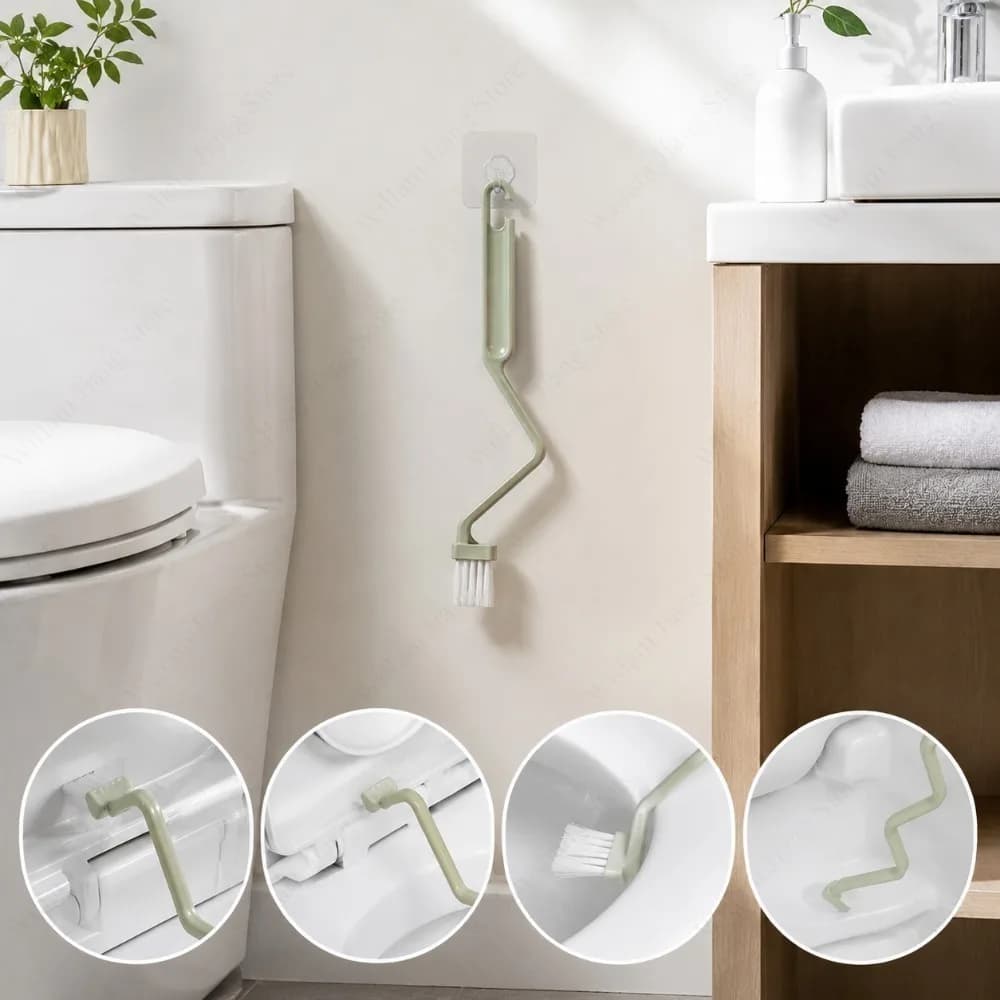 Long Handle Curved Toilet Brush Deep Cleaning Bathroom Toilet Bowl Brush for Rim Corners Household Cleaning Tool