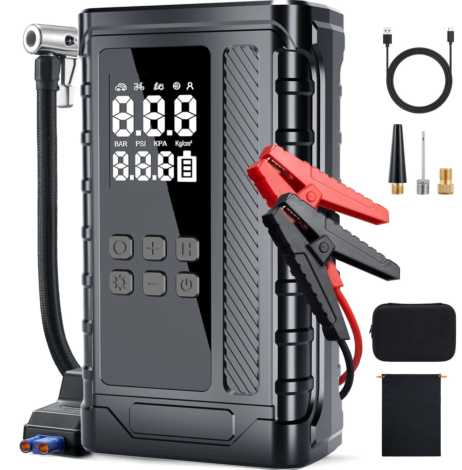 Avviatore di Emergenza 14.8V 1500mAh * 4 500A ad Alta Potenza con Pompa d'Aria