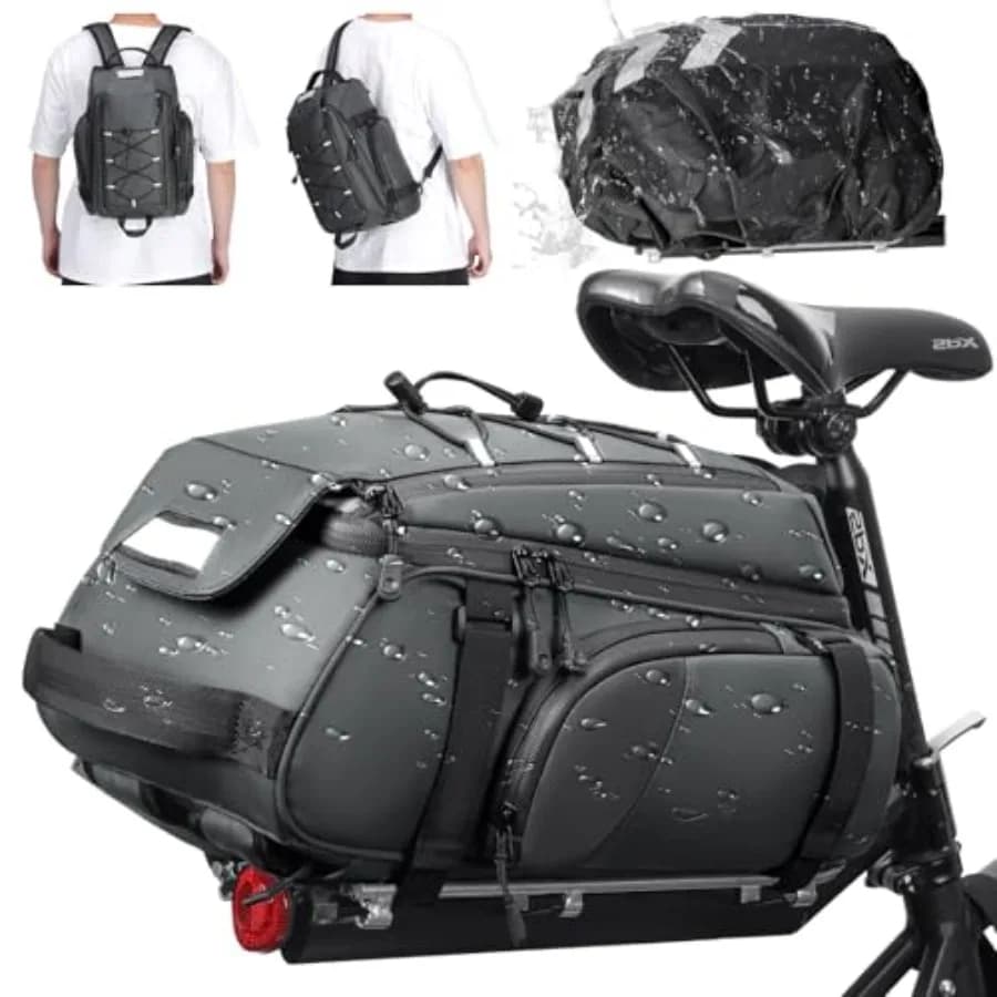 Bike Bags for Bicycle Rear Rack 15L Waterproof Bike Ebike Trunk Pannier Saddle Bag with Rain Cover Bike Accessories Backpack Sh