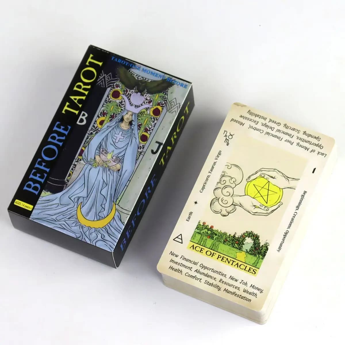 Prima del mazzo dei tarocchi 10,3 * 6 cm Carte dei tarocchi da 78 pezzi con parole chiave Un momento prima