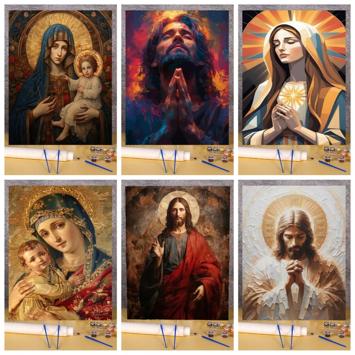 1pc frameless 40x50cm Diy Painting By Numbers For Adults Jesus less Acrylic Paint Religion On Canvas For Living Room Wall Home D