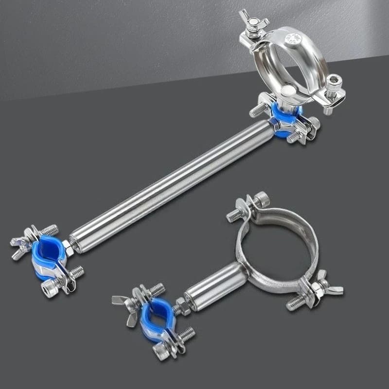 Outdoor Camping Stainless Steel Chimney Bracket Fixed Pipe Clamp Stove Chimney Supports Clip Double-ended 7-shaped Pipe Clamps