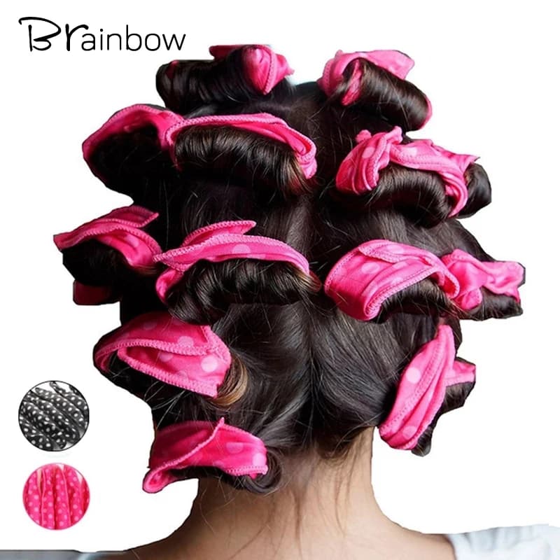 Brainbow 10PC Magic Sponge Pillow Soft Hair Roller Foam Flexible and Sponge Bigodini DIY Rollers Salon Hair Care Tools for Styling