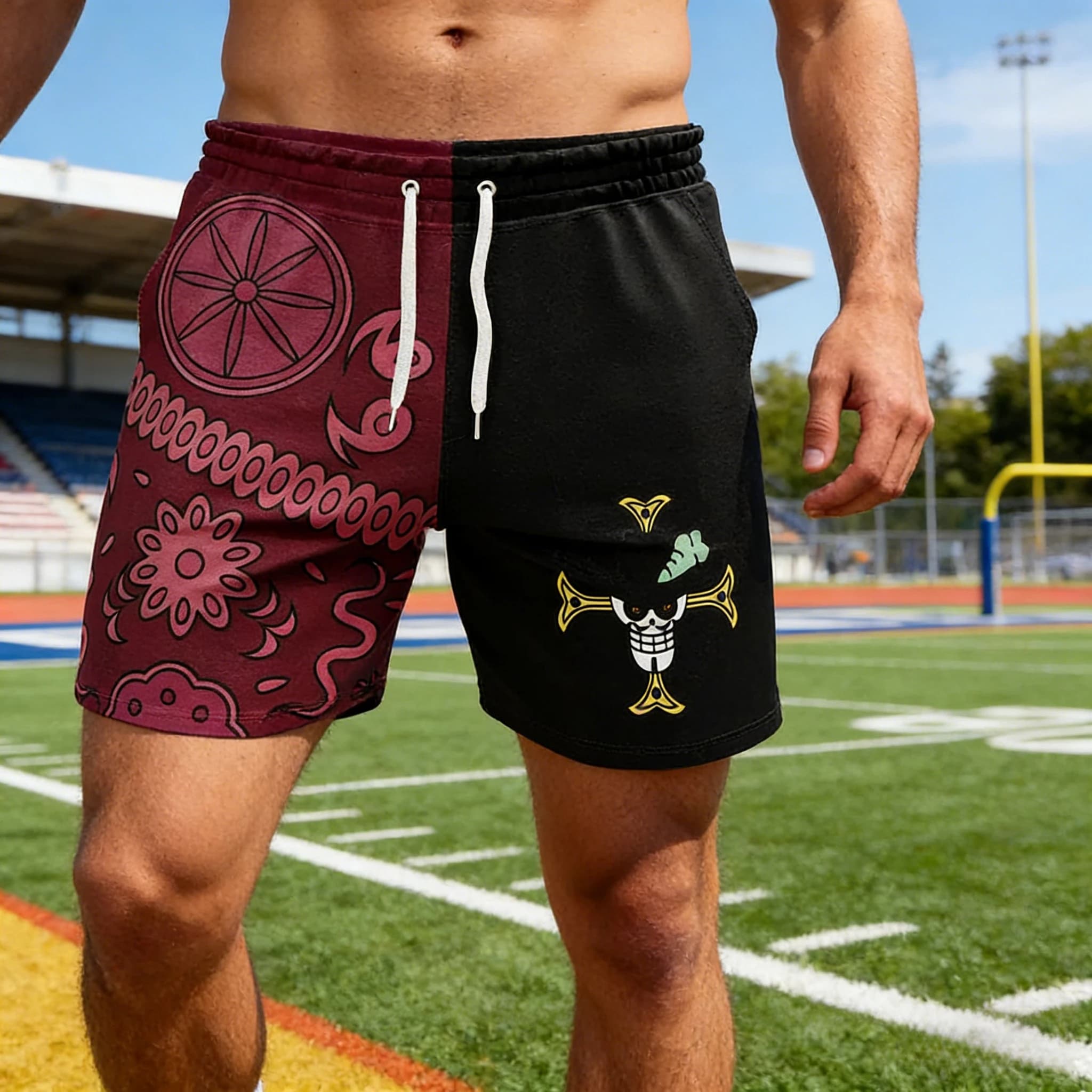 2026 Bandai Dracule Mihawk Shorts Men ONE PIECE Shorts Summer Beach Trunks Japanese Cosplay Bathing Suit Kid Short Casual Y2k