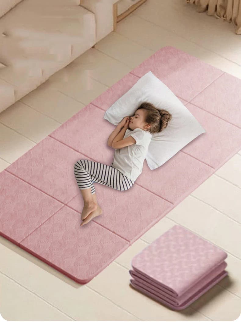 Folding Yoga Mat Men's Women's Fitness Mat Anti Slip Shock-Absorbing Quiet Comfortable Rebound Solid Color TPE Mat 2026 New