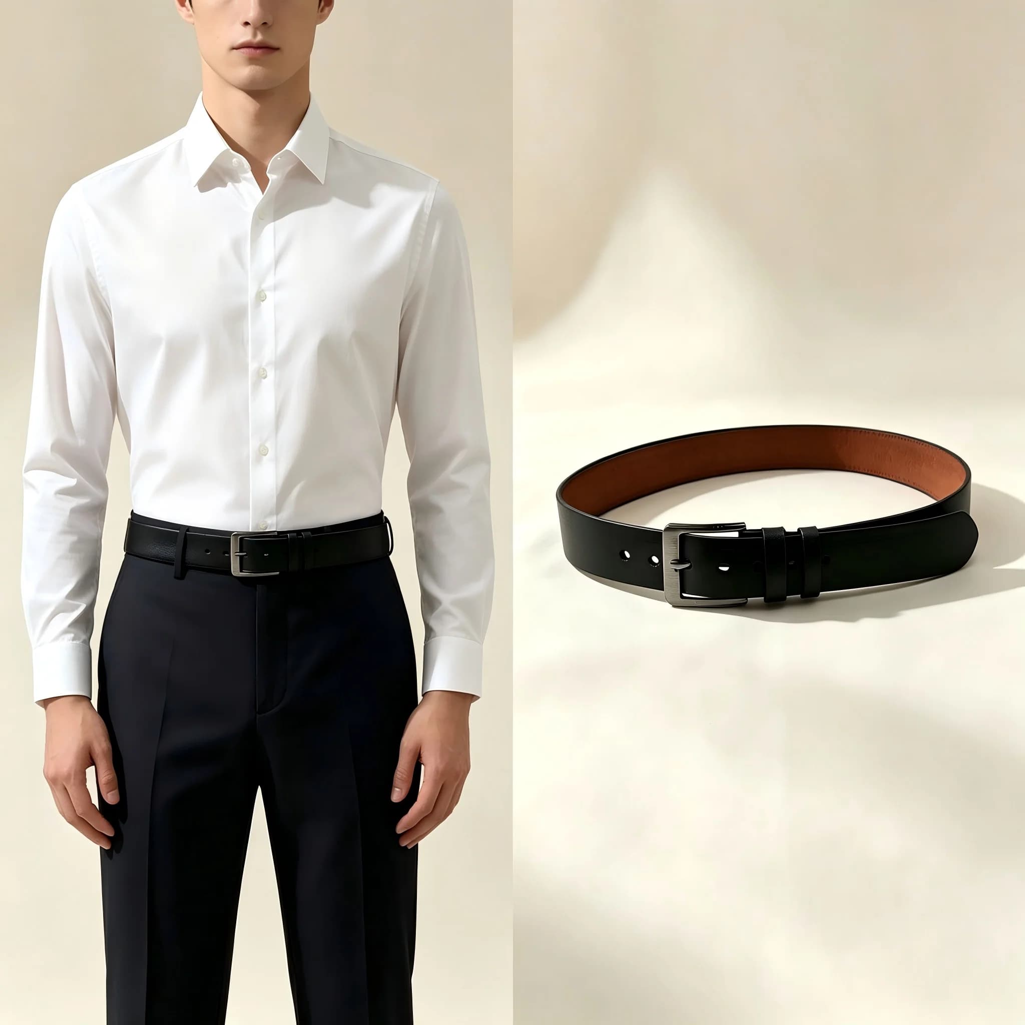 1 piece of men's belt, simple and versatile, fashionable business style, suitable for daily commuting and going out