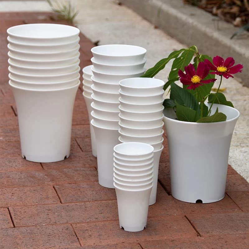 2/5 White Plastic Vase Parts, Simple Seed and Germination Containers, Plant and Flowers Boxes, Gardening Tools
