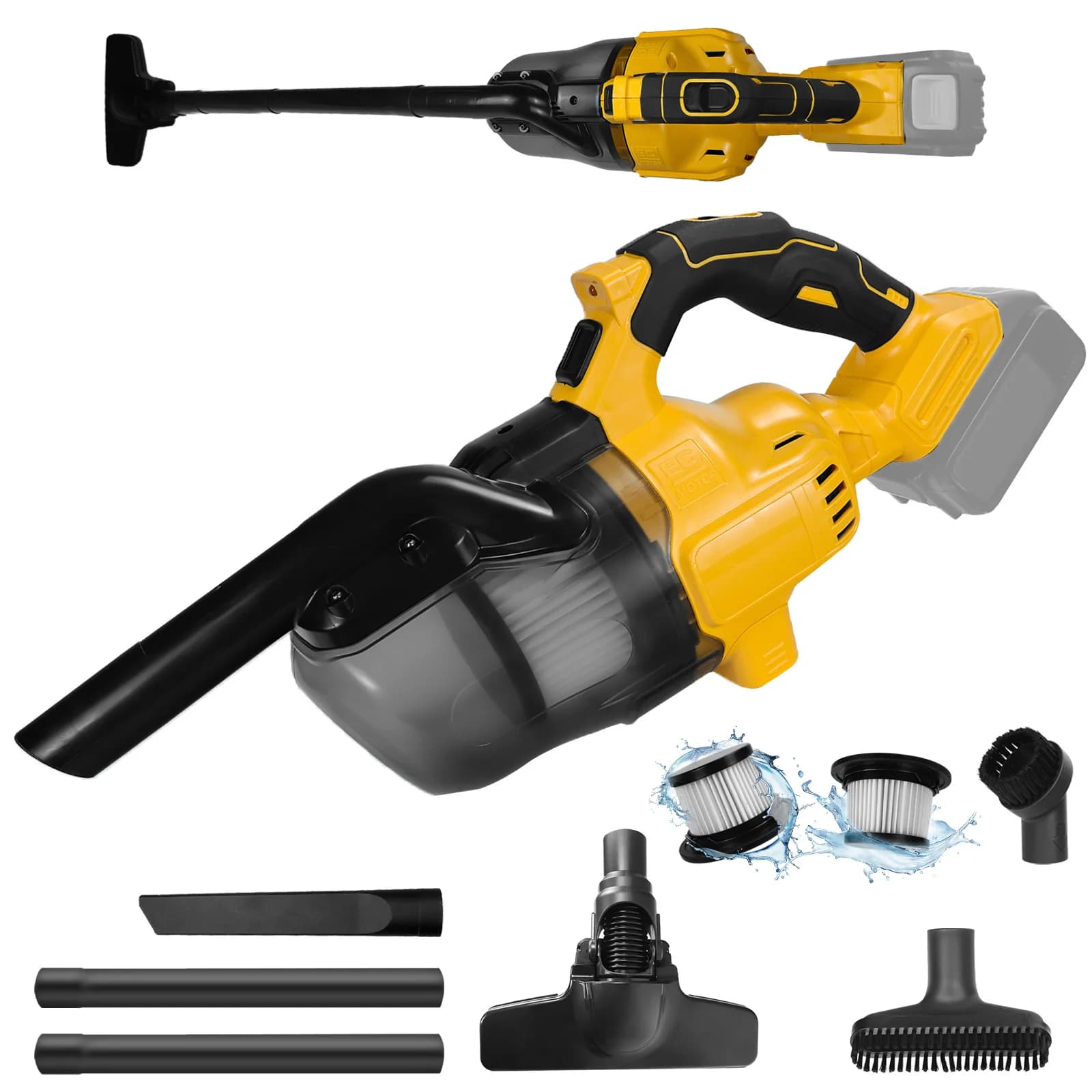 Aspirapolvere senza fili 400W 20000Pa 5 in 1 Aspirapolvere elettrico Pavimento Tappeto Pulizia auto per batteria Dewalt 20V (senza batteria)