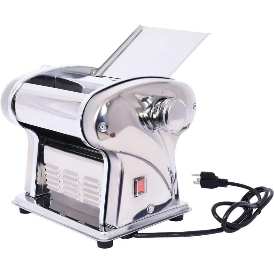 Macchina Elettrica per Pasta e Noodle, Impastatrice e Tagliapasta con Spessore Regolabile, in Acciaio Inossidabile, 110V 135W
