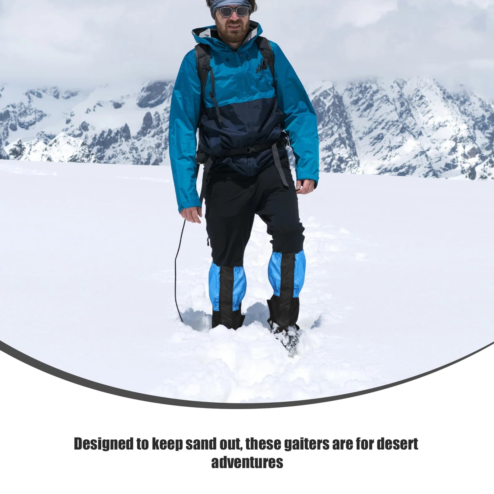 1 paio di ghette per gambe regolabili per escursionismo, sabbia, protezione per la neve, attrezzatura da esterno, per ghette da pesca da caccia, da trail running