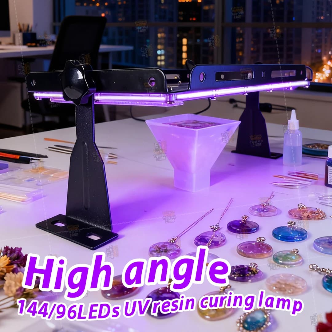 High-Angle Stand UV Resin Curing Lamp, with 96/144 LED Bulbs, Suitable for Resin Molds,Jewelry Making, DIY Decor Christmas gift