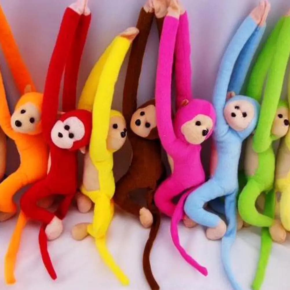 Peluche Scimmia Giocattolo, Simpatico Animale di Peluche con Braccia e Coda Lunghe, Mascotte Scimmia con Mani Lunghe, Decorazione per Tende da Camera, Giocattoli per Bambini