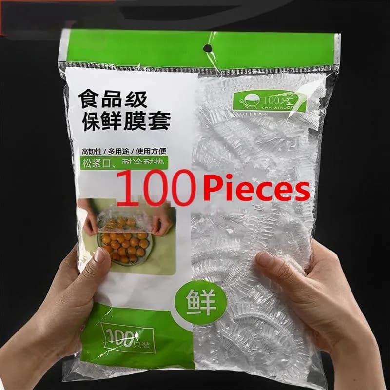 Disposable Food Cover Elastic Plastic Wrap Food Grade Food Lids Shoe Cover Shower Headgear Bowls Caps Food Fresh Saver Bag Dust