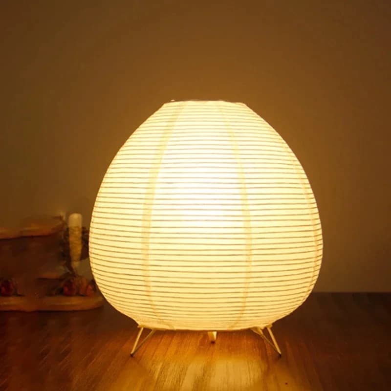 Lanterna di carta di riso giapponese Lampada da tavolo a LED Soggiorno Camera da letto Comodino Studio Hotel Homestay Arte Decorazione creativa Lampada da terra treppiede