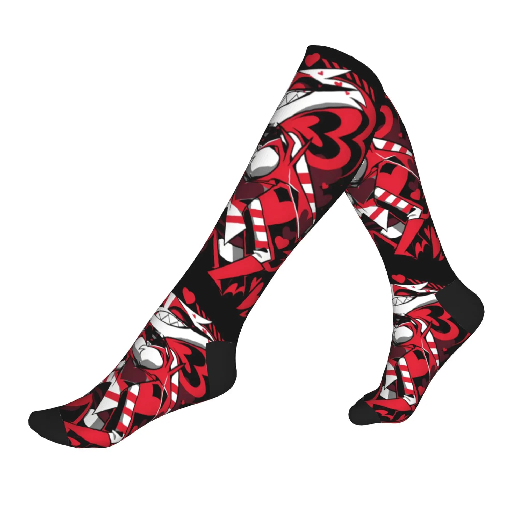 Calzini Kawaii con stampa Hazbin Hotel Anime Animation Angel Dust, da uomo e da donna, elasticizzati, estivi, autunnali, invernali, sportivi, a compressione