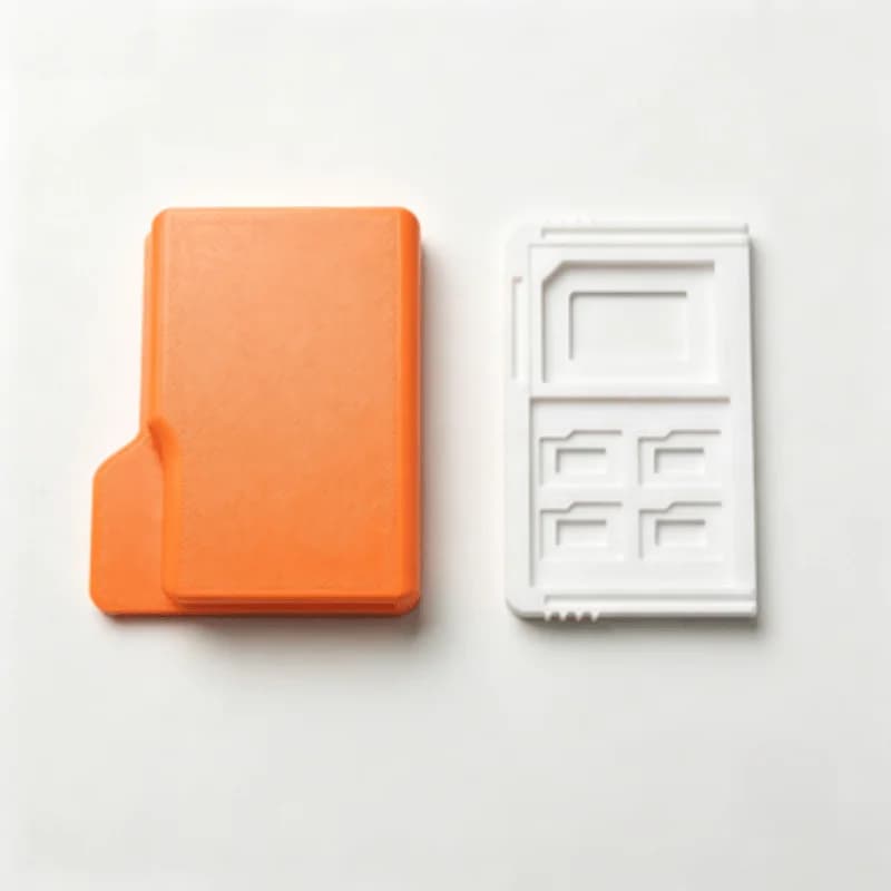 Orange Plastic SD/TF Card Storage Case,Folder-Style Portable Memory Card Protector,Shockproof,Scratch-Resistant, Anti-Magnetic