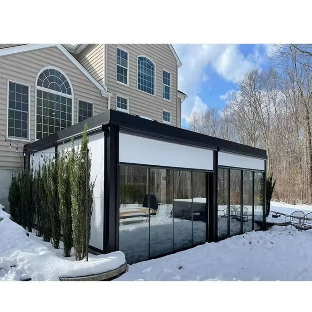 Gazebo pergola in alluminio impermeabile da 3 mx4 m con tetto a persiana regolabile