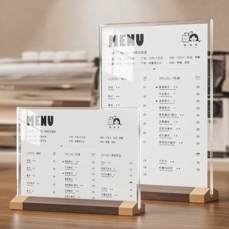 4 Pezzi Espositore in Acrilico Bifacciale A5 148x210mm, Porta Prezzi, Porta Menu Ristorante, Cornice per Poster Pubblicitari