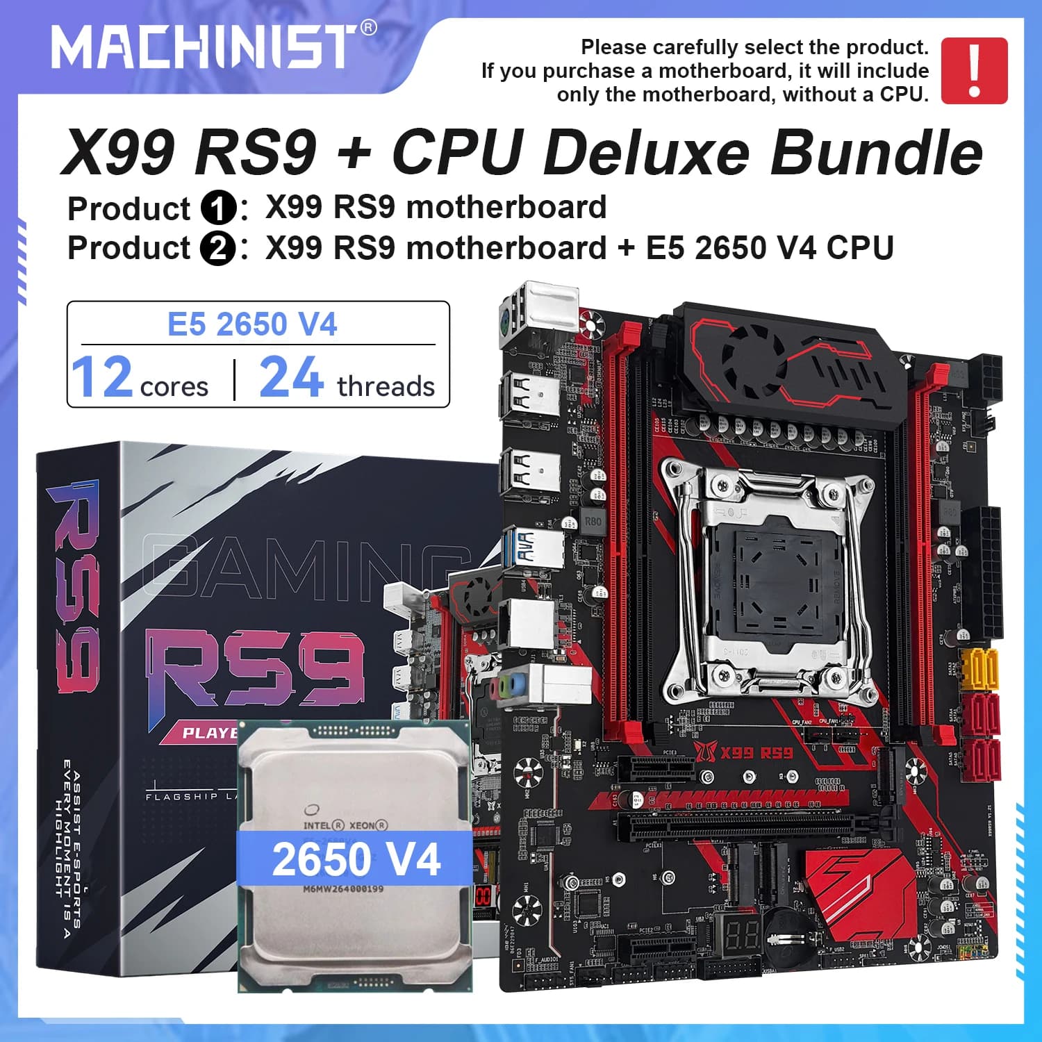 Scheda madre MACHINIST X99 RS9 LGA 2011-3 kit opzionale con processore Intel Xeon + E5 2650 V4 RAM DDR4 M-ATX usb3.0 NVME Dual M.2