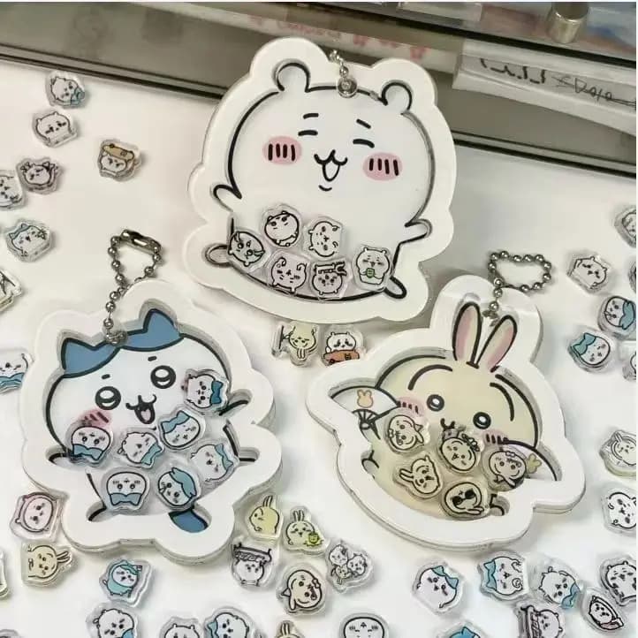JiiKawa Acrylic Keychain Cute Backpack Charm Cartoon Decoration DIY Shake Fun Gift Birthday Gift Christmas Gift