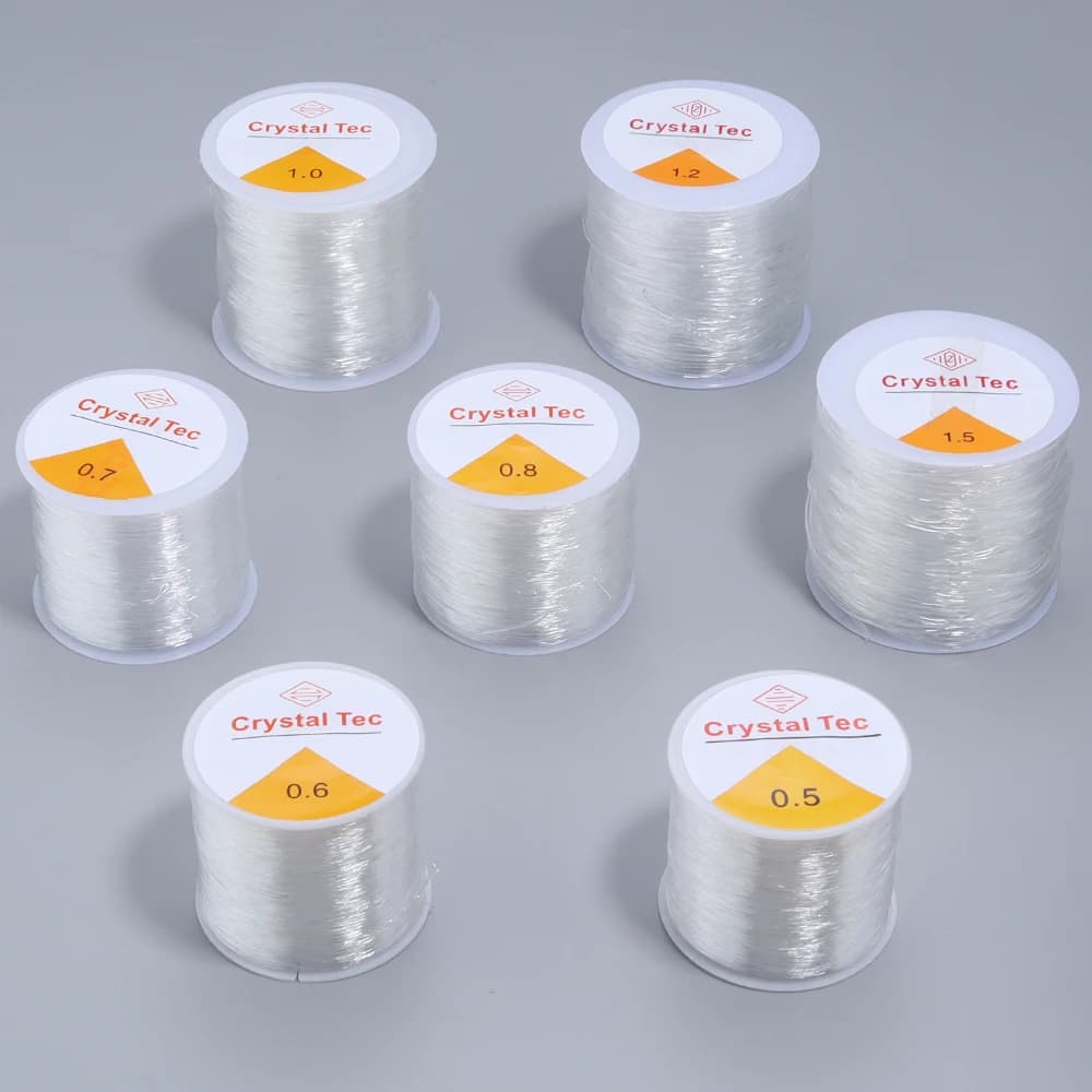 Cavo di cristallo elastico da 0,4-1 mm Filo trasparente per perline Linea di corde elastiche per la creazione di gioielli Materiale di bracciali per collane fai da te