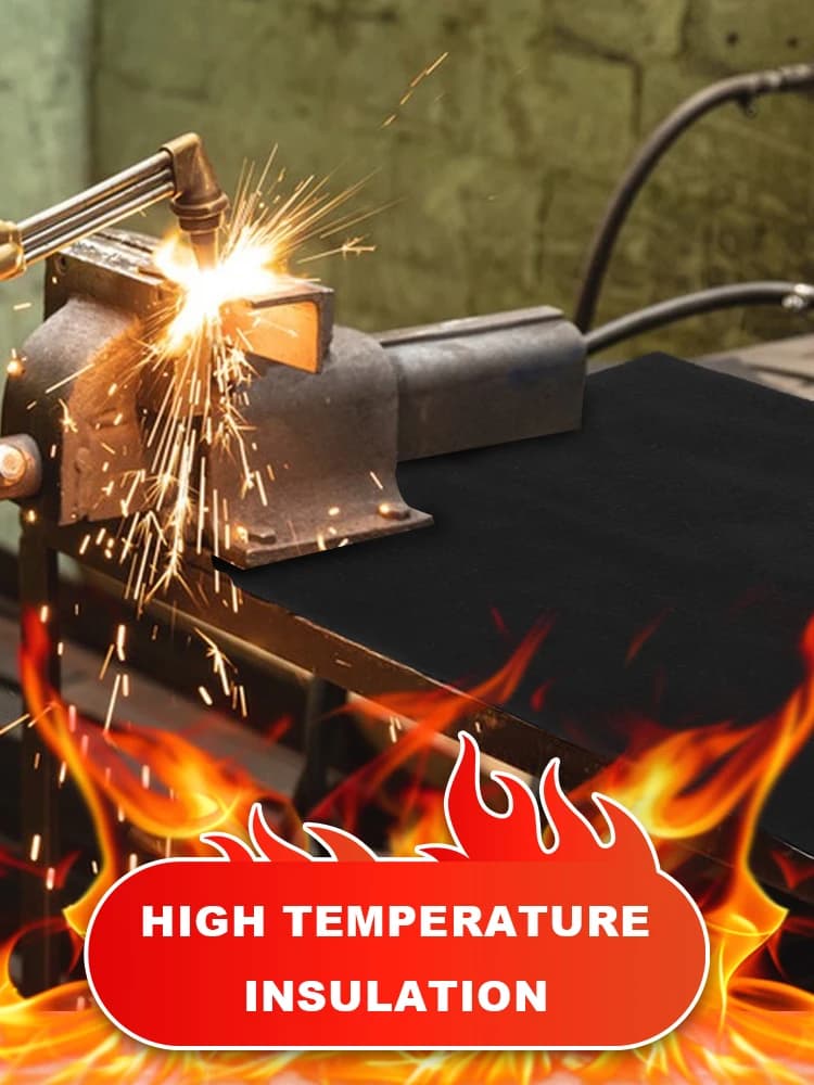 Fireproof Welding Blanket Up To 1800°F Flame Retardant Fabric Brazing Heat Shield Mat for Welding Grills Smokers and Stoves