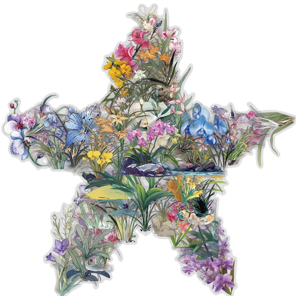 50/100 pezzi adesivo orchidea trasparente collage PET brochure supporto per laptop chitarra materiale acqua decorazione adesivi artistici decorativi
