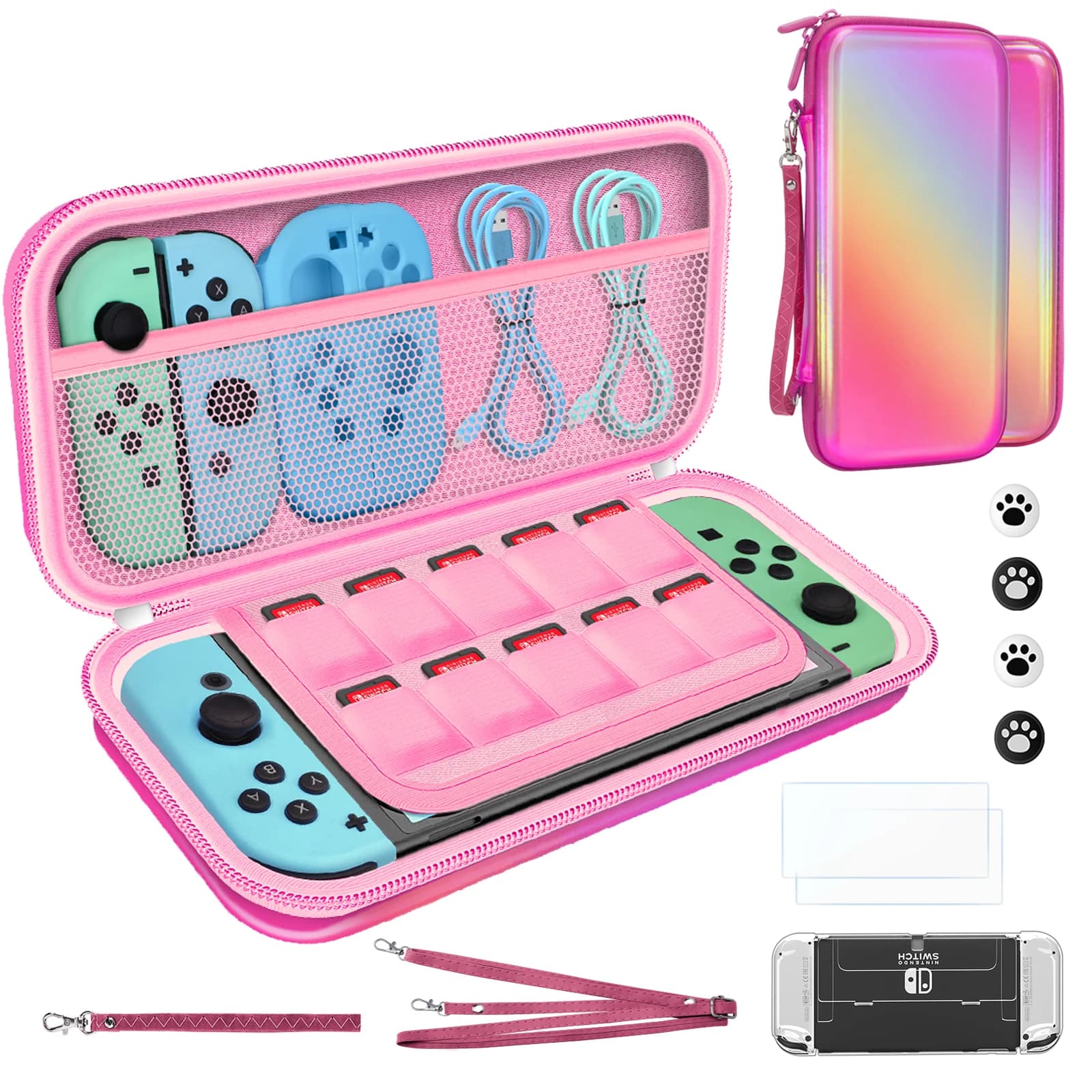 Borsa da viaggio alla moda per Nintendo Switch Custodia da trasporto portatile lucida protettiva OLED per accessori da gioco per ragazze e ragazzi
