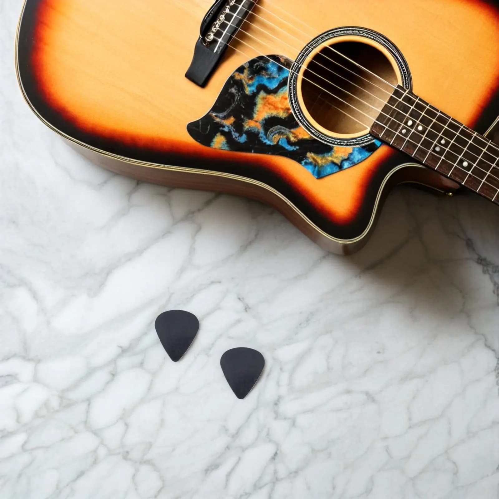 30 Pezzi Plettri Neri per Chitarra 0,5mm Sottili per Chitarra Acustica Elettrica Basso Ukulele Impugnatura Flessibile Accessori Musicali per Chitarra