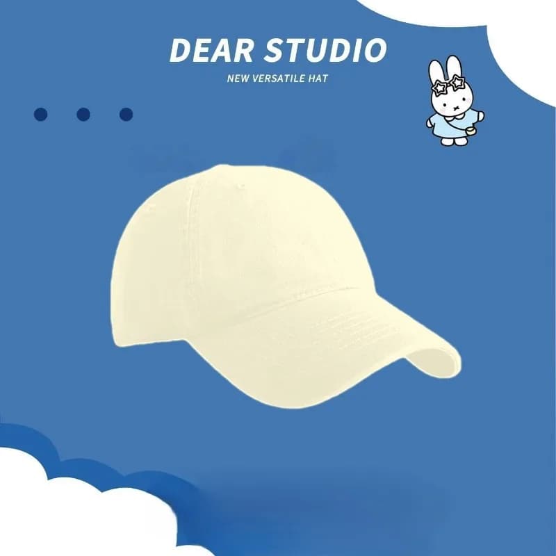Baseball Hat for Students with Nice Miffy Rabbit, Cotton, Solar Protection, Versatile, Anime Style