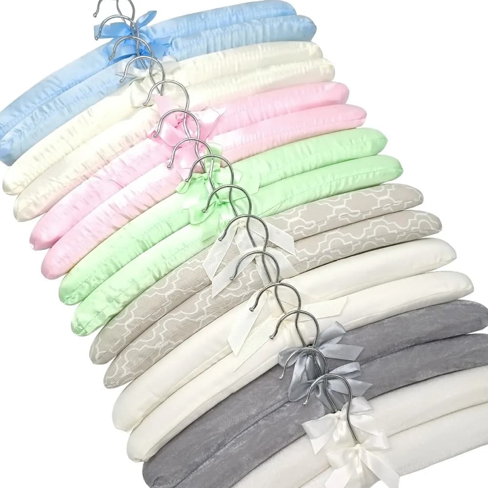 5PCS Shop Satin Padded Jacket Rack Clothes Hanger Display Hanger Silk Wrapped Sponge Hangers