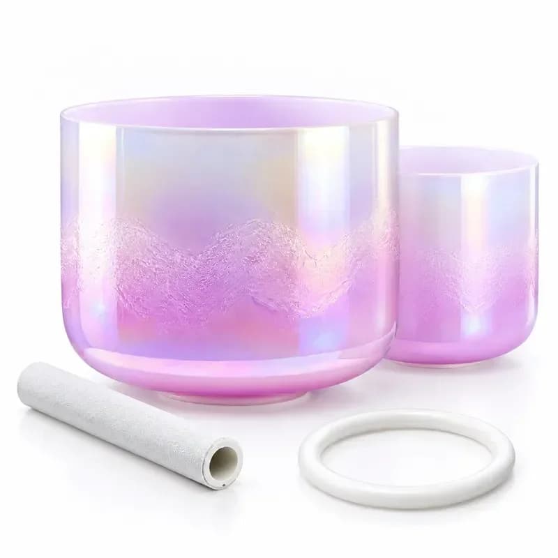 STAR LINKUP 6 Inch Neon Purple Crystal Singing Bowl Cosmic Light Chakra Balancing Sound Healing Yoga Meditation With Mallet