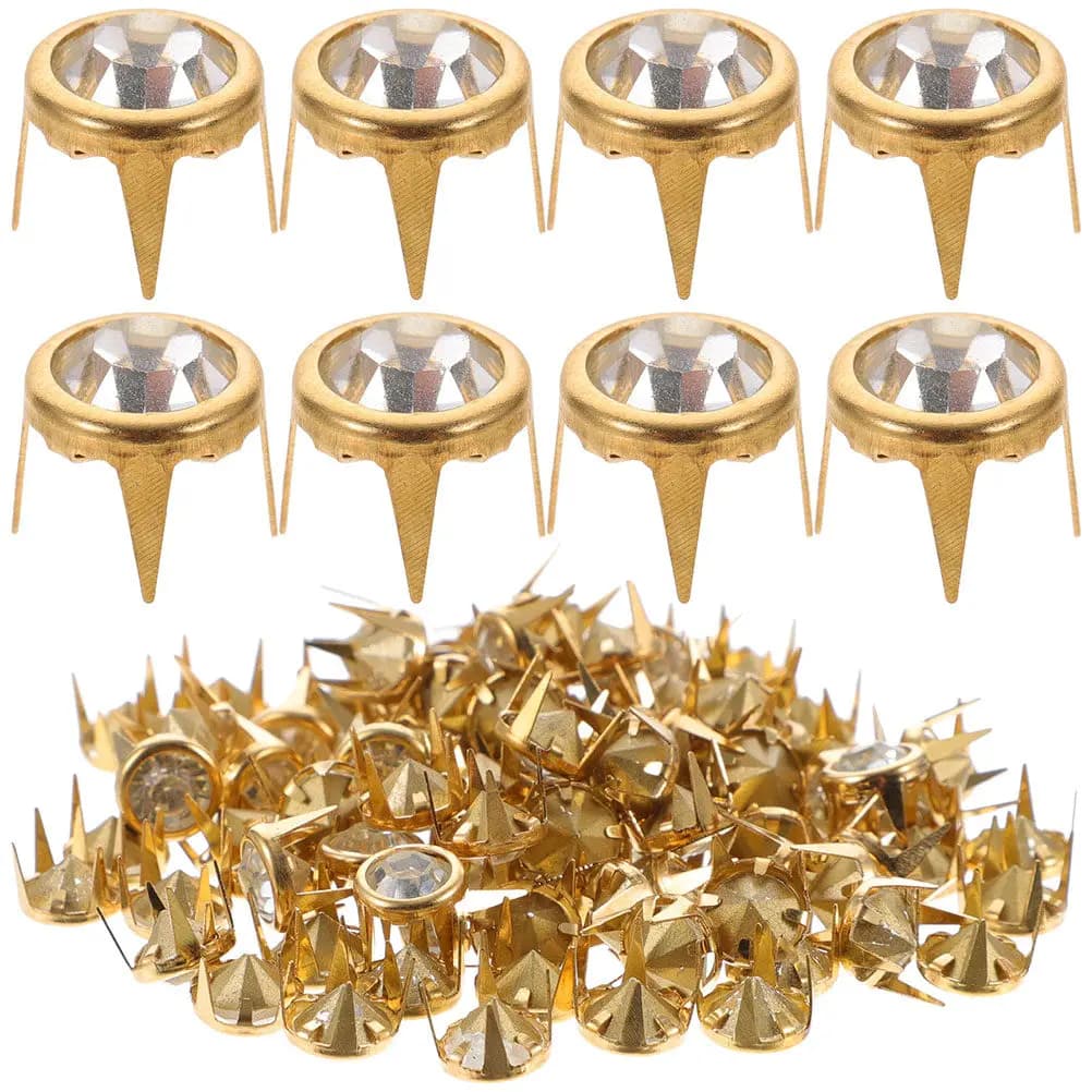 50Pcs Crystal Rhinestone Decorative Rivets Claw Studs for DIY Clothing Shoes Bags Accessories Claw Nails DIY Rivets