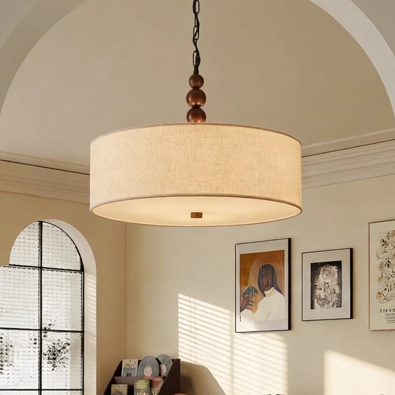 Japanese Wabi Sabi Fabric Pendant Lights Minimalist Linen Shade Bedroom Balcony Hallway Restaurant Teahouse Study Hanging Lamps