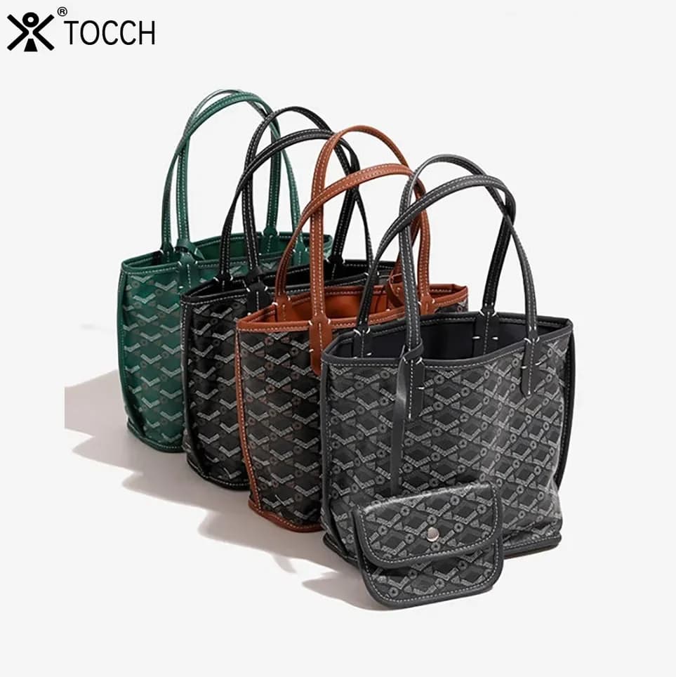 Borsa a Spalla Grande in PU Verde con Motivo Designer 2026, Elegante e Capiente, per Donna, Moda Autunno Inverno, con Portafoglio Piccolo