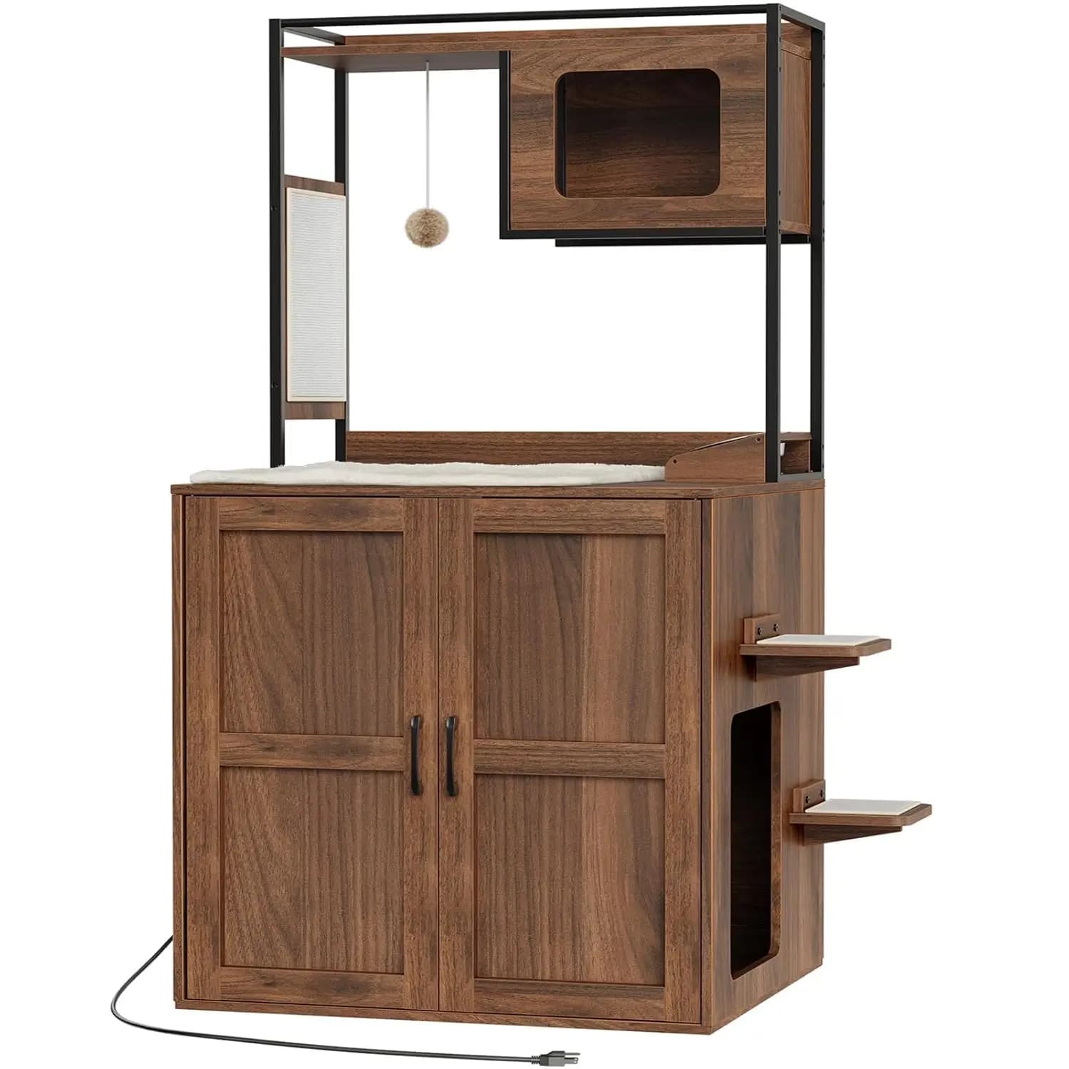 Mobiletto per Lettiera Automatica per Gatti, 77,5 cm L x 68 cm L x 155 cm A, Armadietto Robotico Nascosto per Lettiera, Personalizzabile
